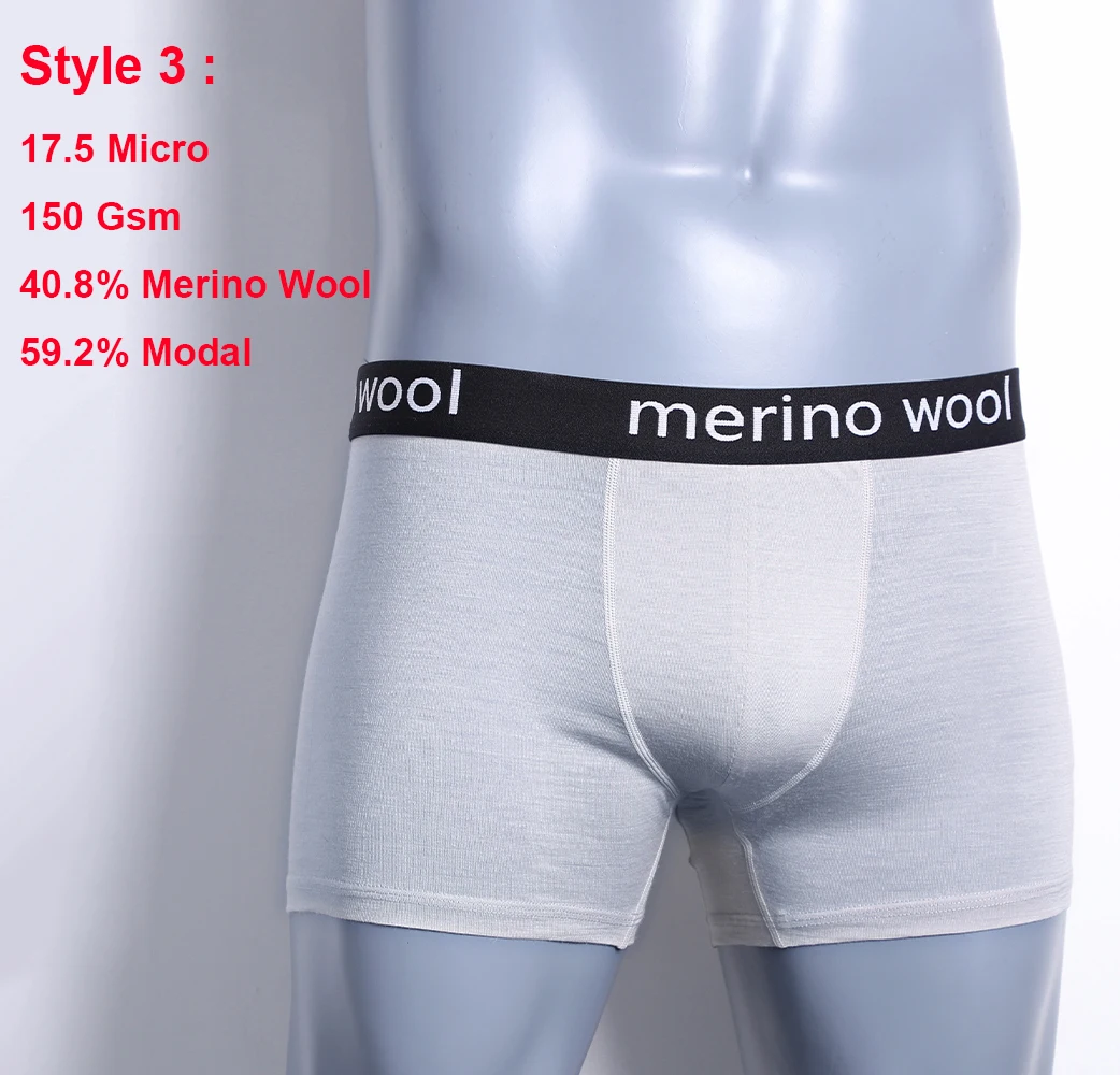 Boxer en laine mérinos pour hommes, sous-vêtements pour hommes, Boxer en laine mérinos, doux et respirant, évacuant l'humidité, sport, Fitness