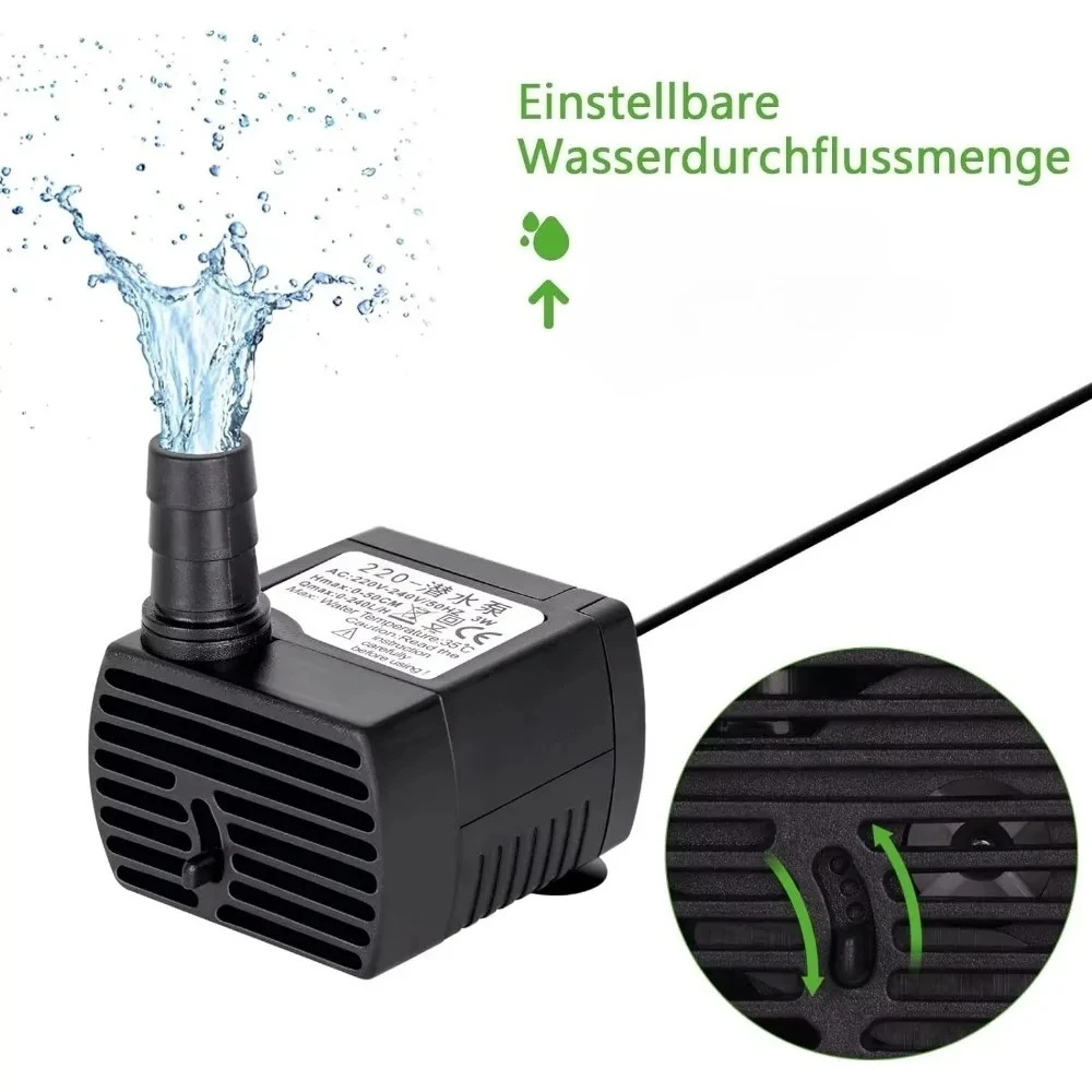 3W 5W 10W Water Pumping Fish Tank Aquarium Silent Submersible Pump Mini Portable Water Pump Silent Circulating Filter