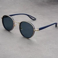 Vintage designer lunettes de soleil en plein air hommes rond mode plastique titane haute qualité lunettes de soleil homme Protection UV lunettes femme 4
