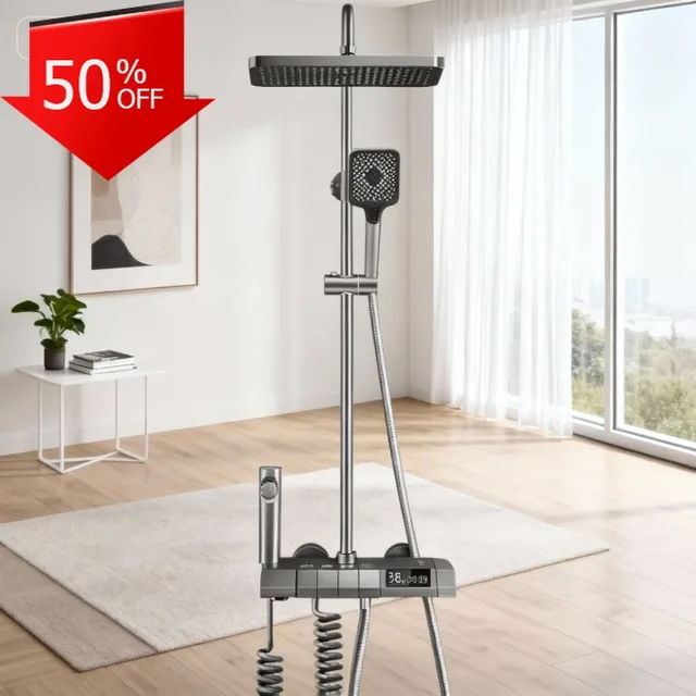 อุปกรณ์ห้องน้ำอัจฉริยะ ห้องอาบน้ำฝักบัว เก้าอี้อาบน้ำแบบหมุนได้ หัวฝักบัวแบบติดตั้งภายใน ระบบฝักบัวอาบน้ำ อุปกรณ์ควบคุมอุณหภูมิอาบน้ำ 1