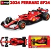 Bburago 1/43 2024 FERRARI SF24 F1 Racing Models Alloy Diecast Toy Rubber Tires HALO Cars Gift For Adults 1