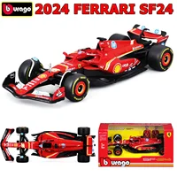 Bburago 1/43 2024 FERRARI SF24 F1 Racing Models Alloy Diecast Toy Rubber Tires HALO Cars Gift For Adults 1