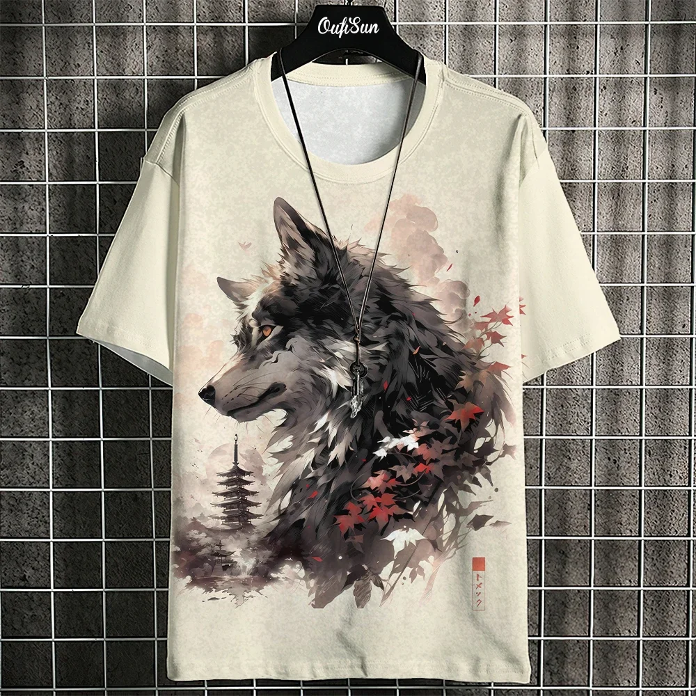 

Cartoon Animal Men's T-shirt Harajuku Clothing For Men Summer O-neck Loose Sweatshirt Male Casual Short Sleeve Daily Basics Tees