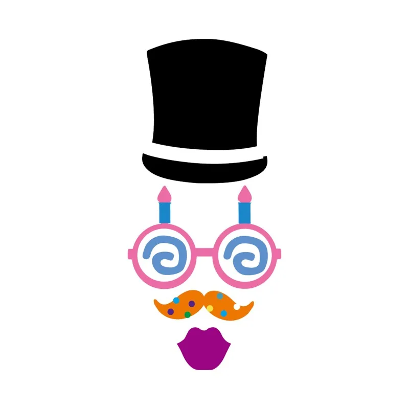Happy Birthday Photo Props DIY Funny Mustache Lips Glasses Mask