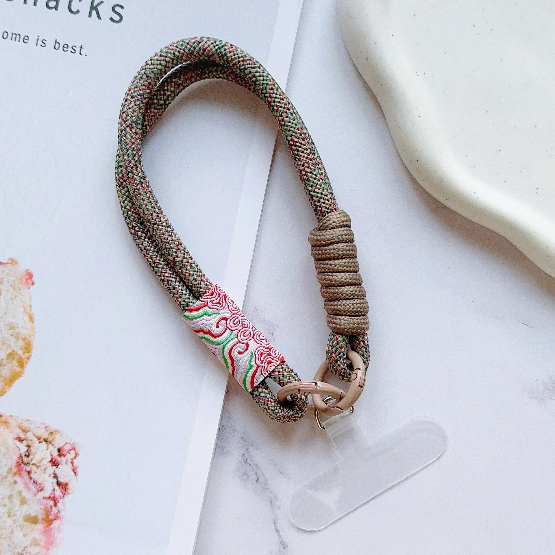 Artisanal Handwoven Decorative Wrist Lanyard and Pendant