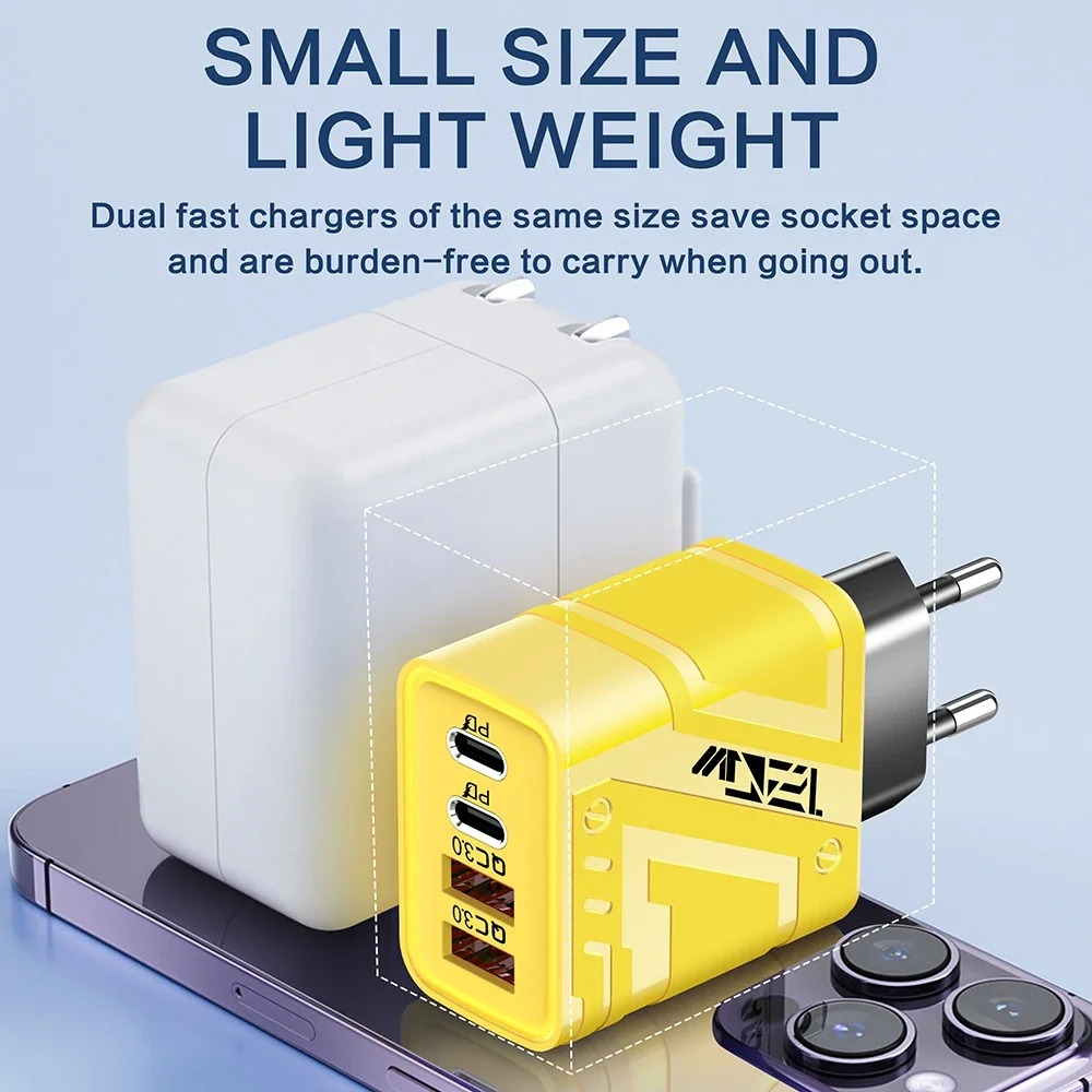 120W QC 3.0 Fast Charger USB Type C Quick Charging Mobile Phone Wall Adapter EU/US for IPhone 15 Pro Max Huawei Xiaomi Samsung