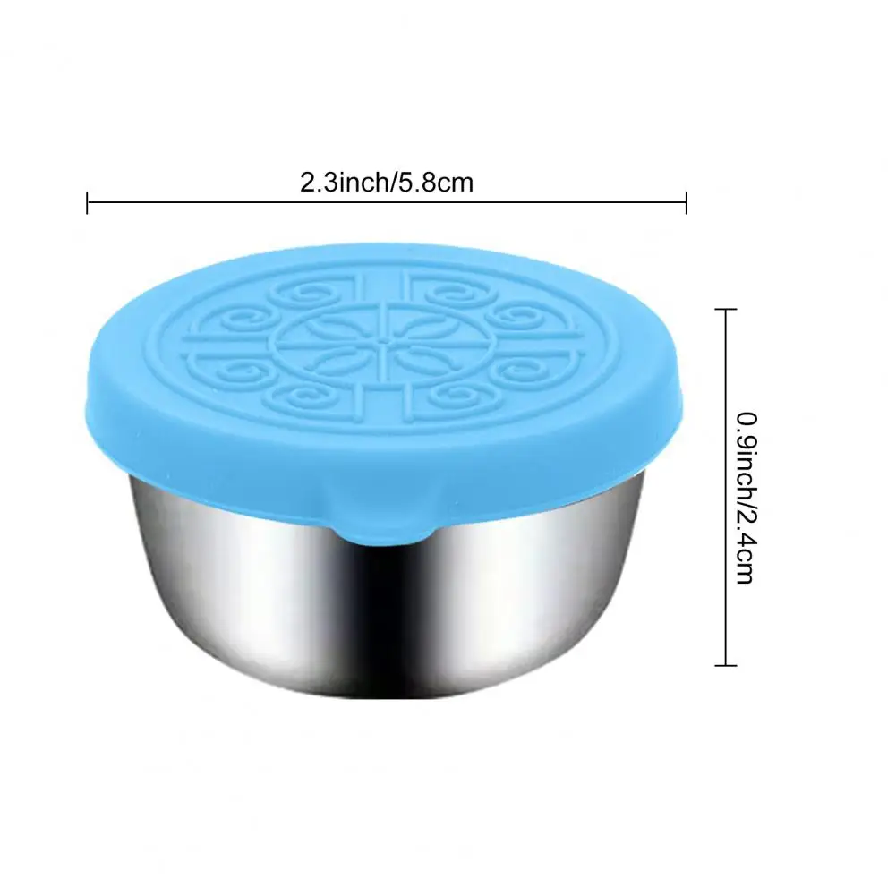 40ML Salad Dressing Containers with Lids Leakproof Stainless Steel Sauce Dish for Lunch Boxes Picnics Snacks Dips Containers