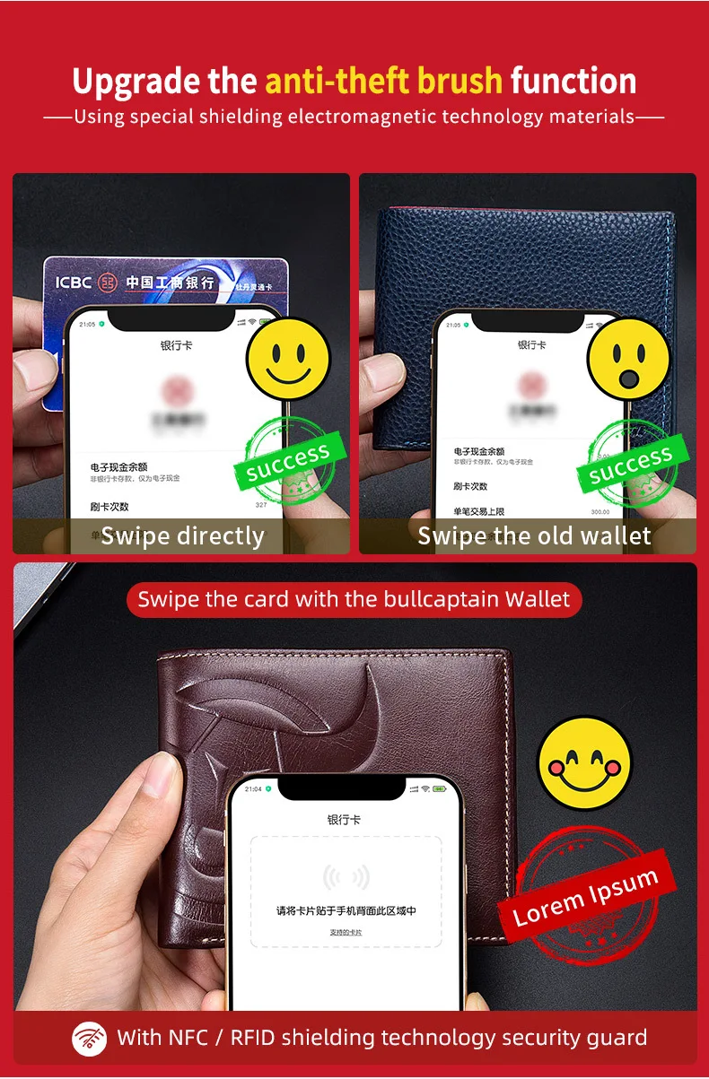 High-quality Gift for Men Leather Business Wallets for Men Multifunctional Cowhide Genuine Leather Coin Purse Card Bag Fashion