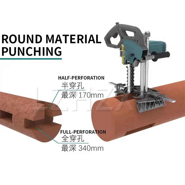 Woodworking portable square hole machine chain saw Ancient building pavilion pun