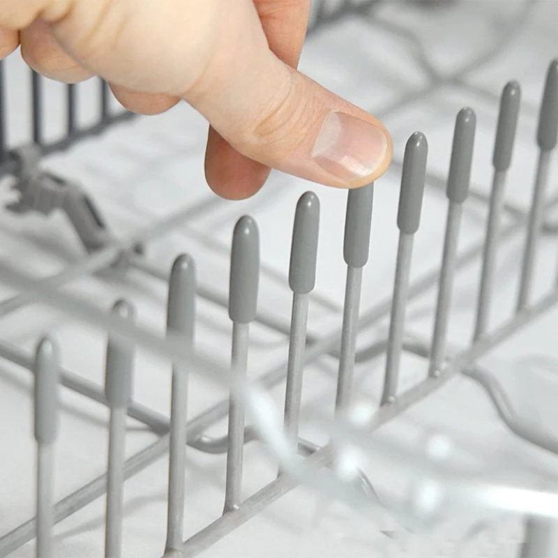Dishwasher Rack Caps Tip Cover Cap Flexible Round End Cap Protective Sleeves For Sharp Article To Prevent Collision Cover 100Pcs dishwasher rack caps