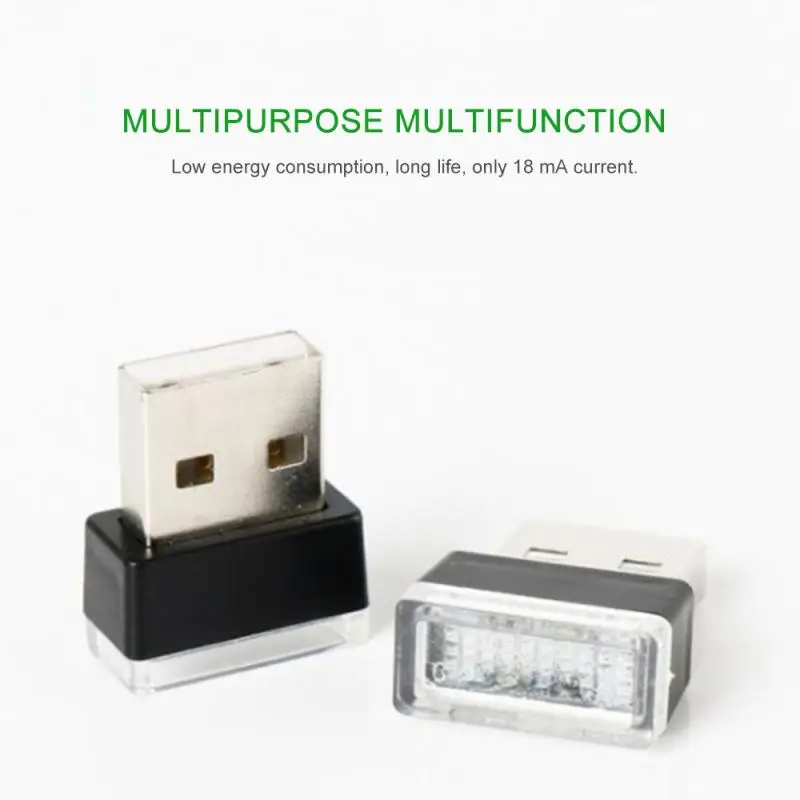 Description Picture 2 of item50PCS Mini USB LED Car Light Ambient Night Light Decorative Lamp Auto Interior Atmosphere Emergency PC Mobile Power Charging