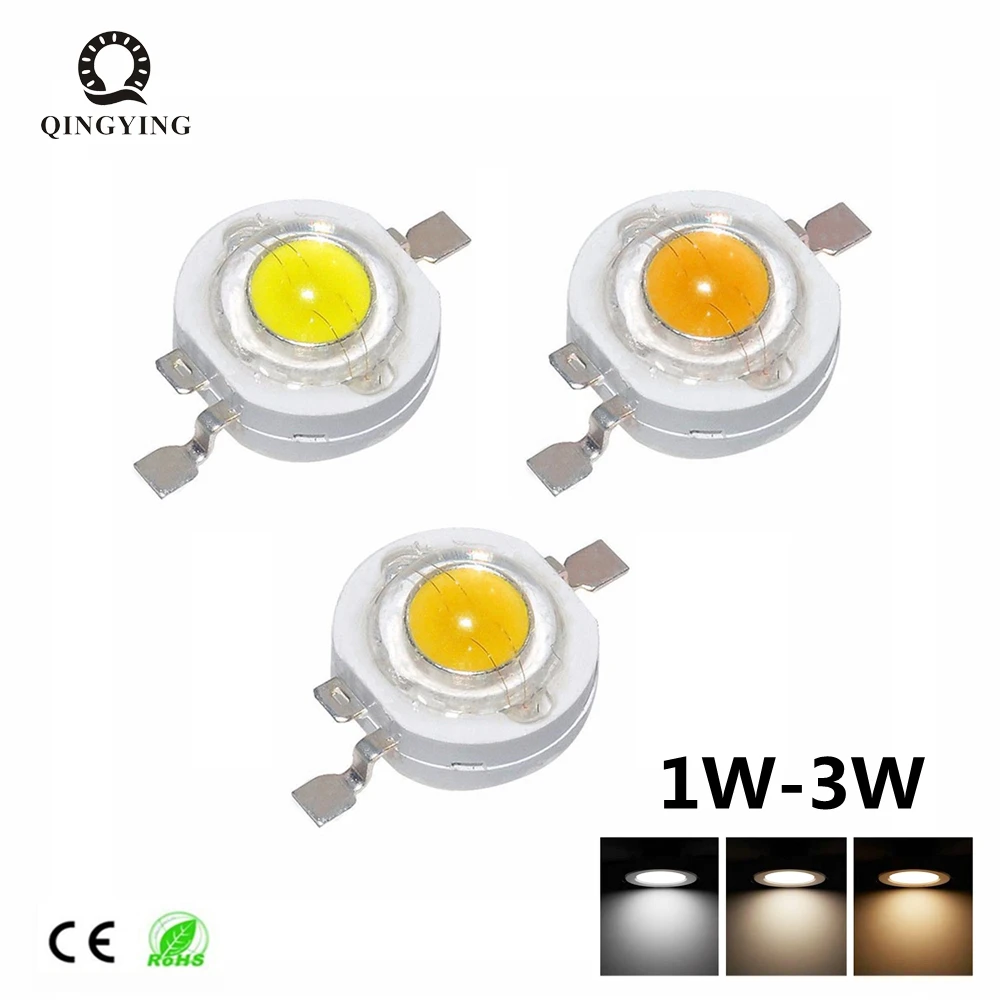 10-1000Pcs High Power LED COB Lamp Chip 1W 3W 3.2-3.6V Input 100-280LM LED Bulb Diode For DIY LED Floodlight Spotlight Downlight