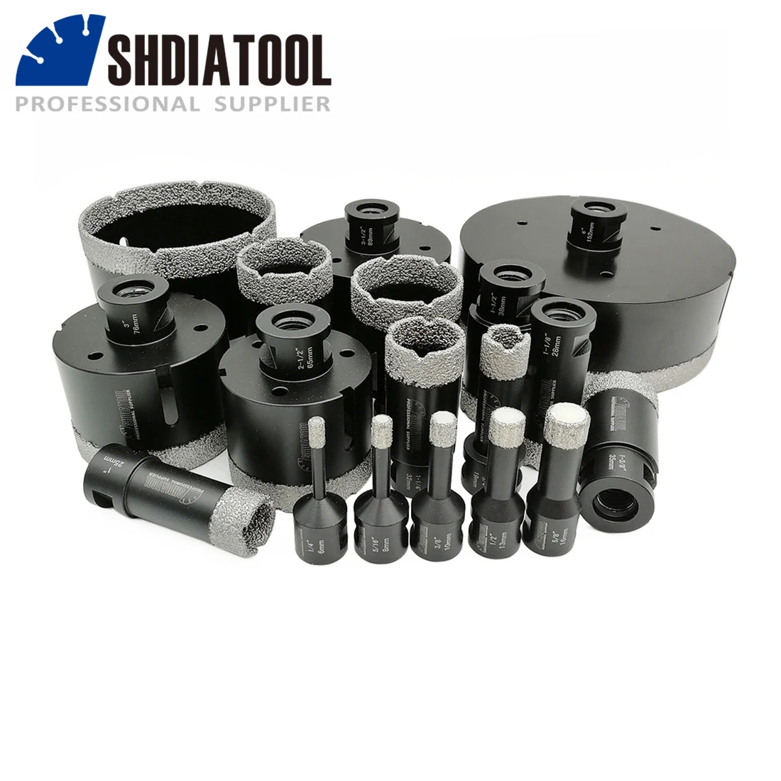 SHDIATOOL 1pc Diamond Dry Drilling Drill Core Bits 5/8-11 or M14 Porcelain Tile Cutter Ceramic Marble Stone Tool Hole Saw Crown 1pc diamond finger bits m14 thread milling bit chamfering edge holes polishing tile ceramic porcelain cutter enlargeing holes