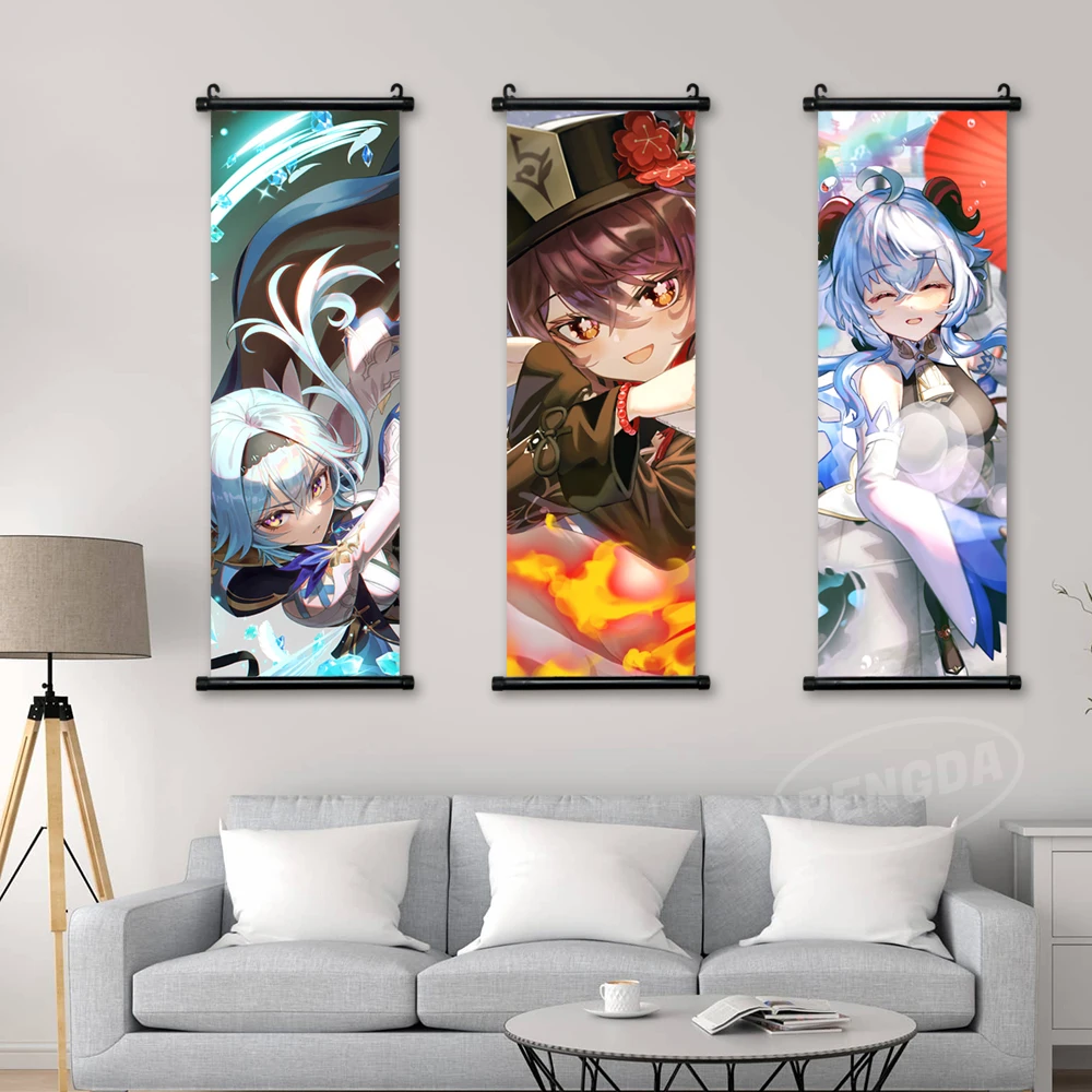 

Print Genshin Impact Pictures Canvas Home Anime Decor Jean Gunnhildr Poster Scroll Hanging Painting Bedside Background Wall Art