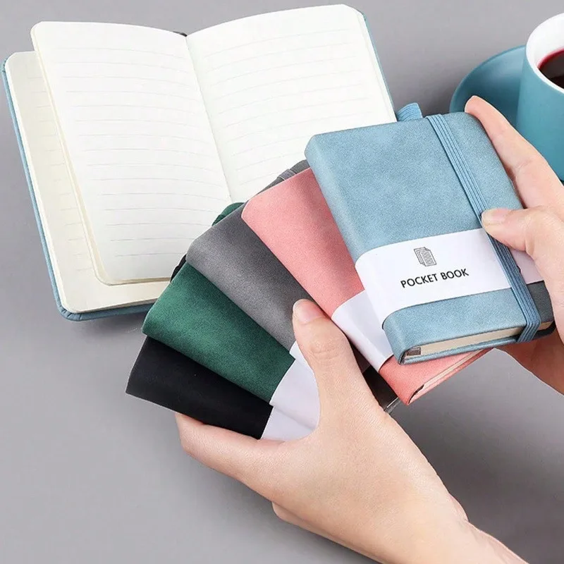 Compact A7 Pocket Notebook Journal with Pen Holder - 200 Pages