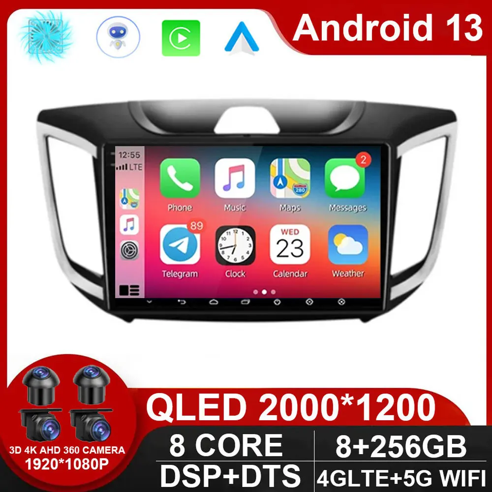

Android 13 Car stereo Radio Multimidia Video Player Navigation GPS For hyundai Creta ix25 2016 - 2018 2din Head Unit Carplay DVD