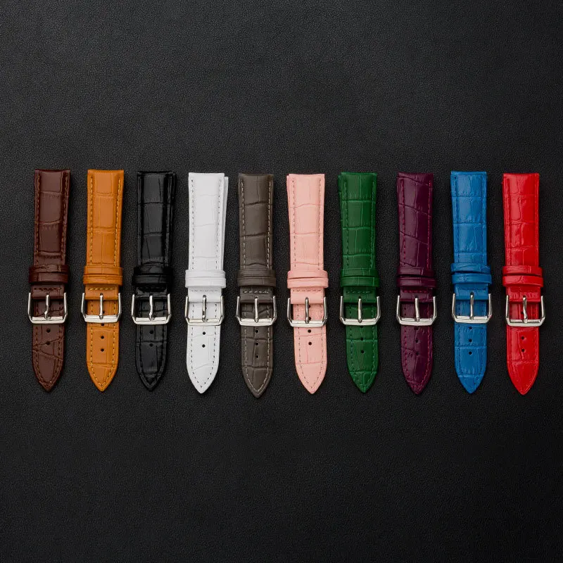 High-Quality Bamboo Pattern Leather Watch Strap - Universal Fit