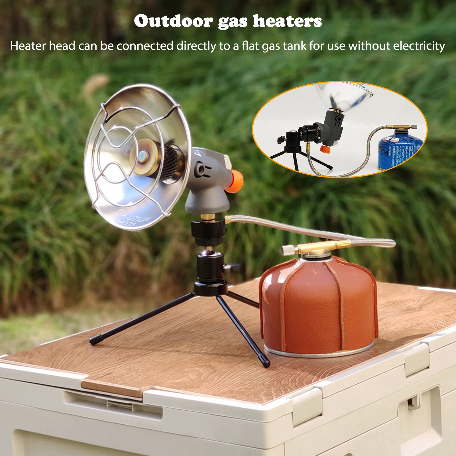 캠핑용품 Camping Heater with Tripod Rack Outdoor Gas Stove Emergency Survival Heater  Fan Heating Furnace Desktop Warmer Fishing - AliExpress