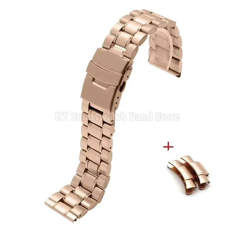Luxury Stainless Steel Watch Strap with Curved End