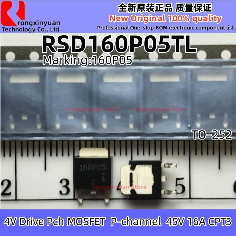 

10Pcs/lot RSD160P05TL 160P05 RSD160P05 TL TO-252 4V Drive Pch MOSFET MOSFET P-CH 45V 16A CPT3 Chipset 100% New original