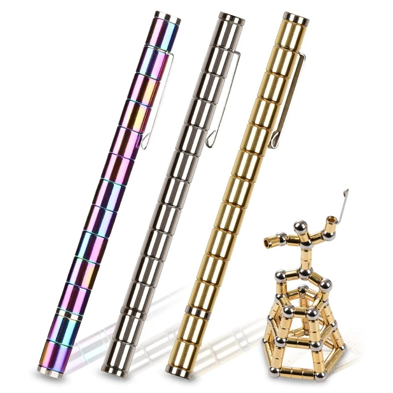 Decompression Magnetic Metal Pen Multi-function Writing Magnet Ballpoint Pen Novelty Gifts for Friends or Kids
