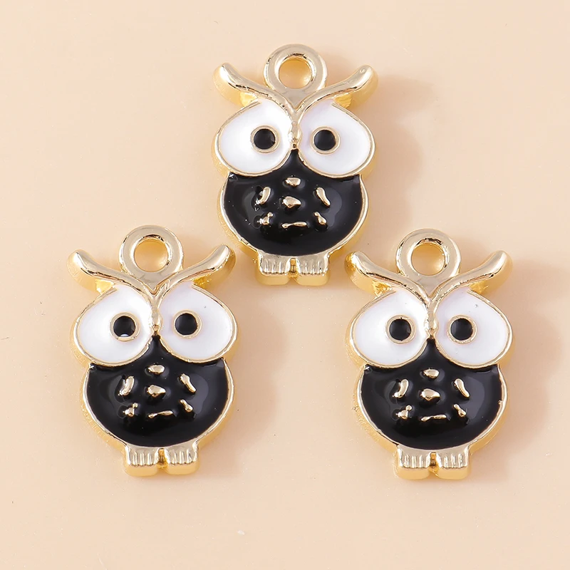 20 Stück 11x18mm Cartoon Emaille Tier Eule Charms Anhänger für Schmuckherstellung Halsketten Ohrringe Armbänder DIY Handarbeit Handwerk Geschenk – Detail 7