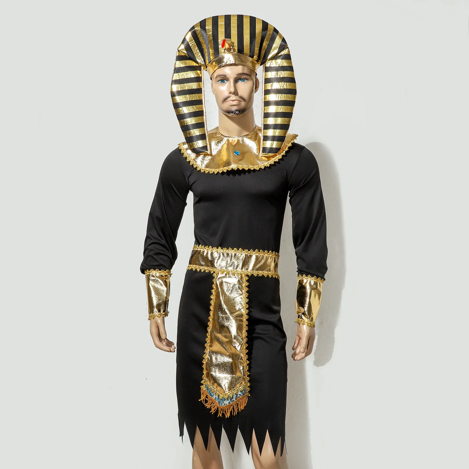 Costumi di Halloween antico faraone egitto re egiziano Cleopatra regina  Costume accessori sacerdote Cosplay abbigliamento per uomo Wome