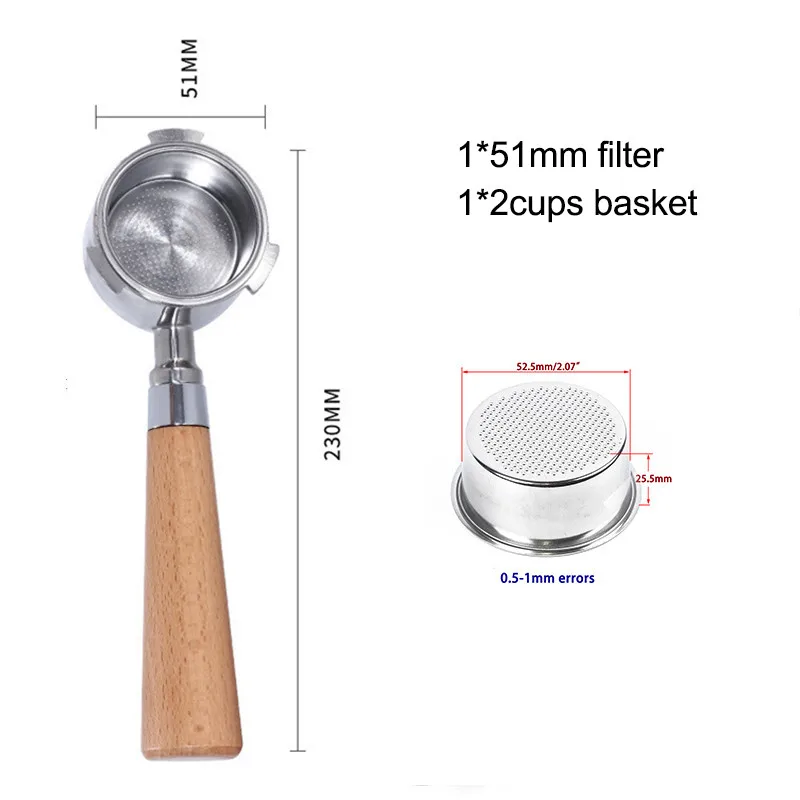 1 Pieza 51mm Cesta De Filtro De Portafiltro De 2 Tazas, Filtros De Café De  Malla Presurizada De Acero Inoxidable Portafiltro Sin Fondo Accesorios De  Máquinas De Café, Moda de Mujer