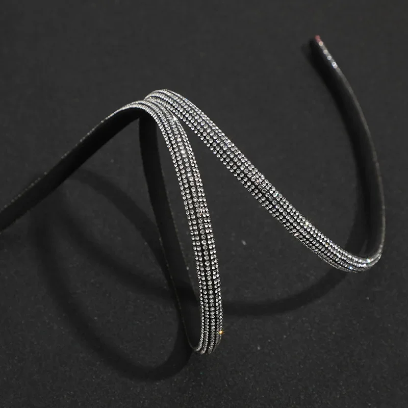 10/20/30/50yards Shiny Crystal Rope Half Round Water Rhinestone Rope DIY Drawstring for Clothing Bag Shoes Replacement String