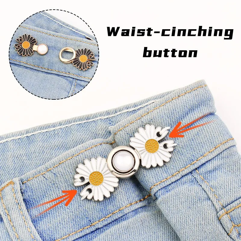 4/2/1PC Reusable Metal Buttons Pearl Snap Fastener Pants Pin Retractable Button Sewing-on Buckles Jeans Perfect Fit Reduce Waist 4