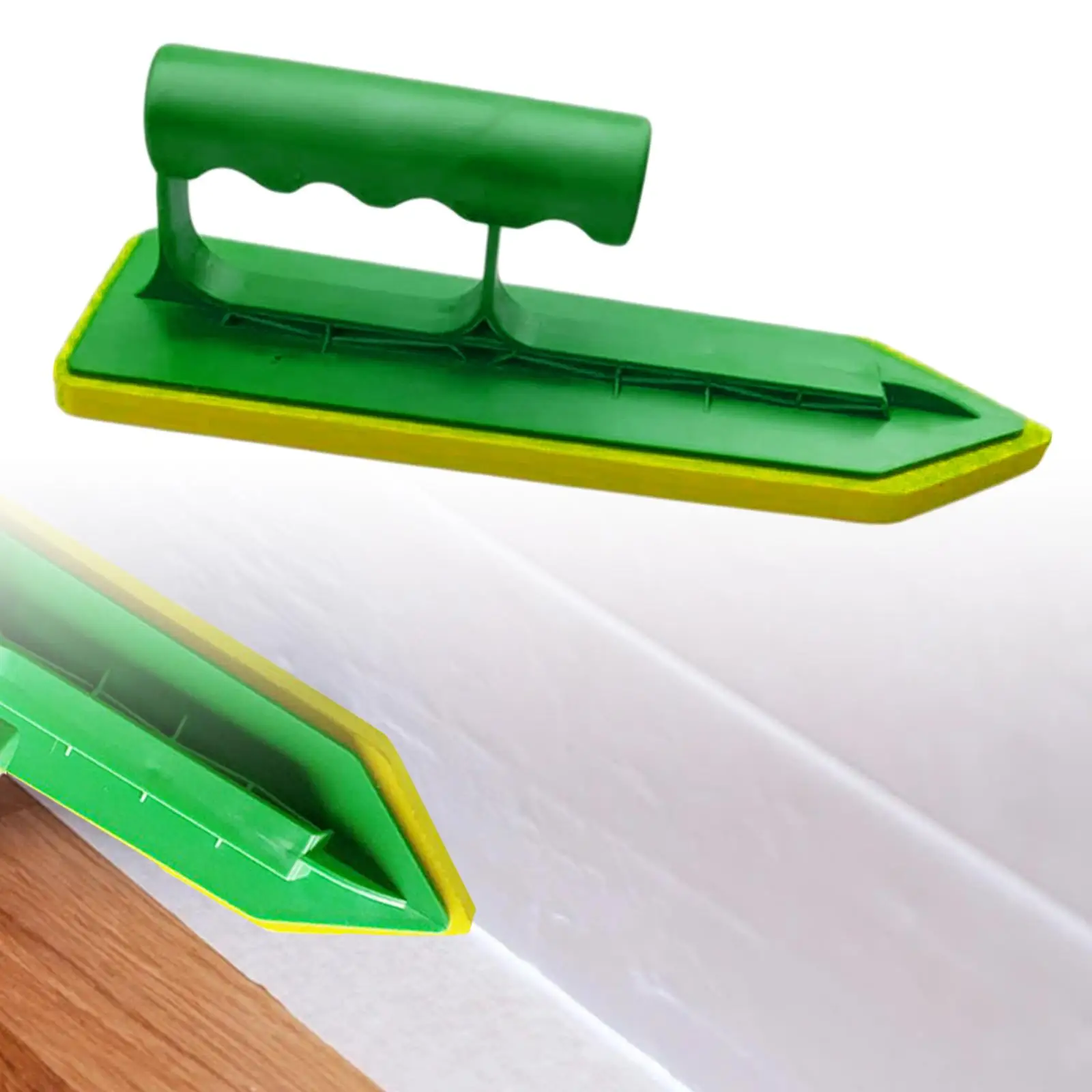 Handheld Sponge Float Trowel with Plastic Handle Wave Handle Spatula 9.25"x2.4" for Tiling Grout Bricklayer Skimming Drywall