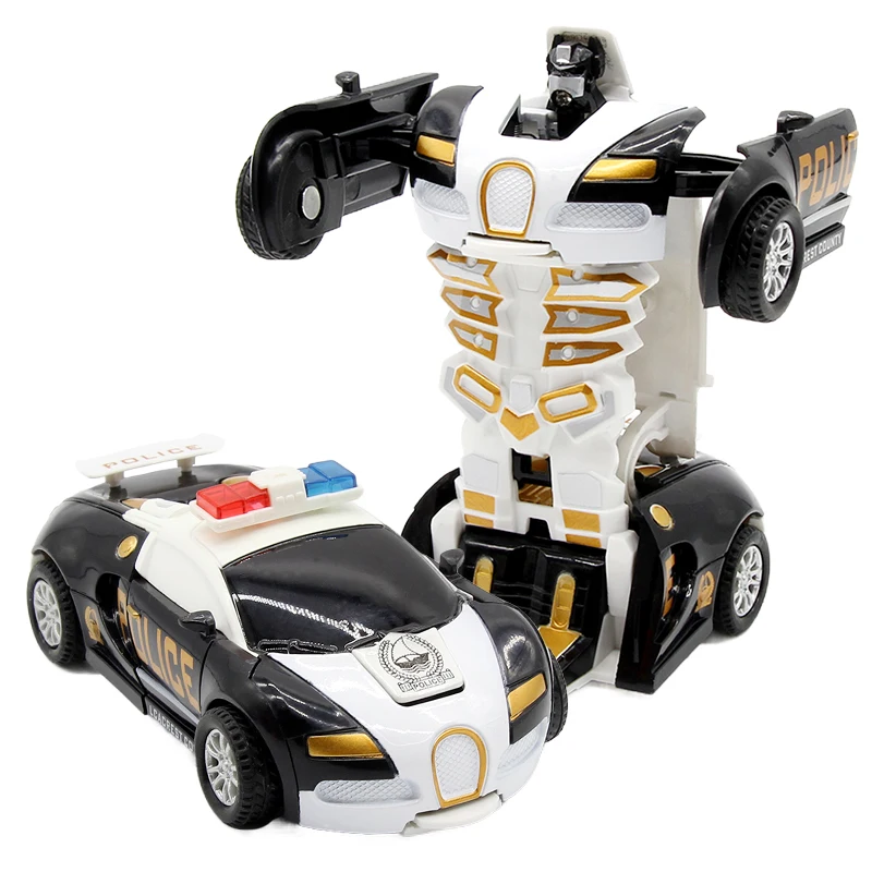 New One-key Deformation Car Toys For Children  Automatic Transform Robot Plastic Model Car Funny Diecasts Toy Boys Amazing 2 in 1 car toys one key deformation car automatic transform robot plastic model push go race car vehicle diecasts toy boys gift