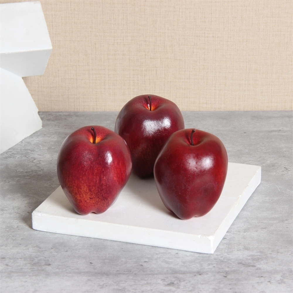 Simulation Red Ground Cherry Snake Fruit 6 PCS Artificial Delicious Red Apple Model Fake Fruit Plate Decoration Holiday Props artificial fruits and vegetables
