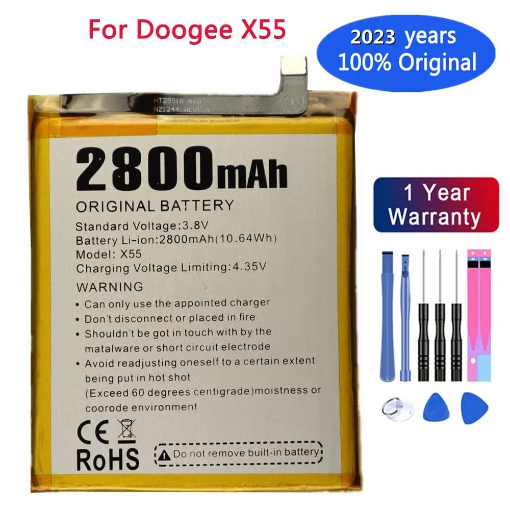 

2023 год, 100% оригинальный аккумулятор DOOGEE 2800 мАч Для DOOGEE X55 X 55, высококачественный аккумулятор для телефона, батарея + номер отслеживания + Инструменты