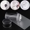 Transparent Nail Stamper With Scraper 2pcs Jelly Silicone Head Stamp for French Nails Printing Nail Art Stamping Plate Manicure 4