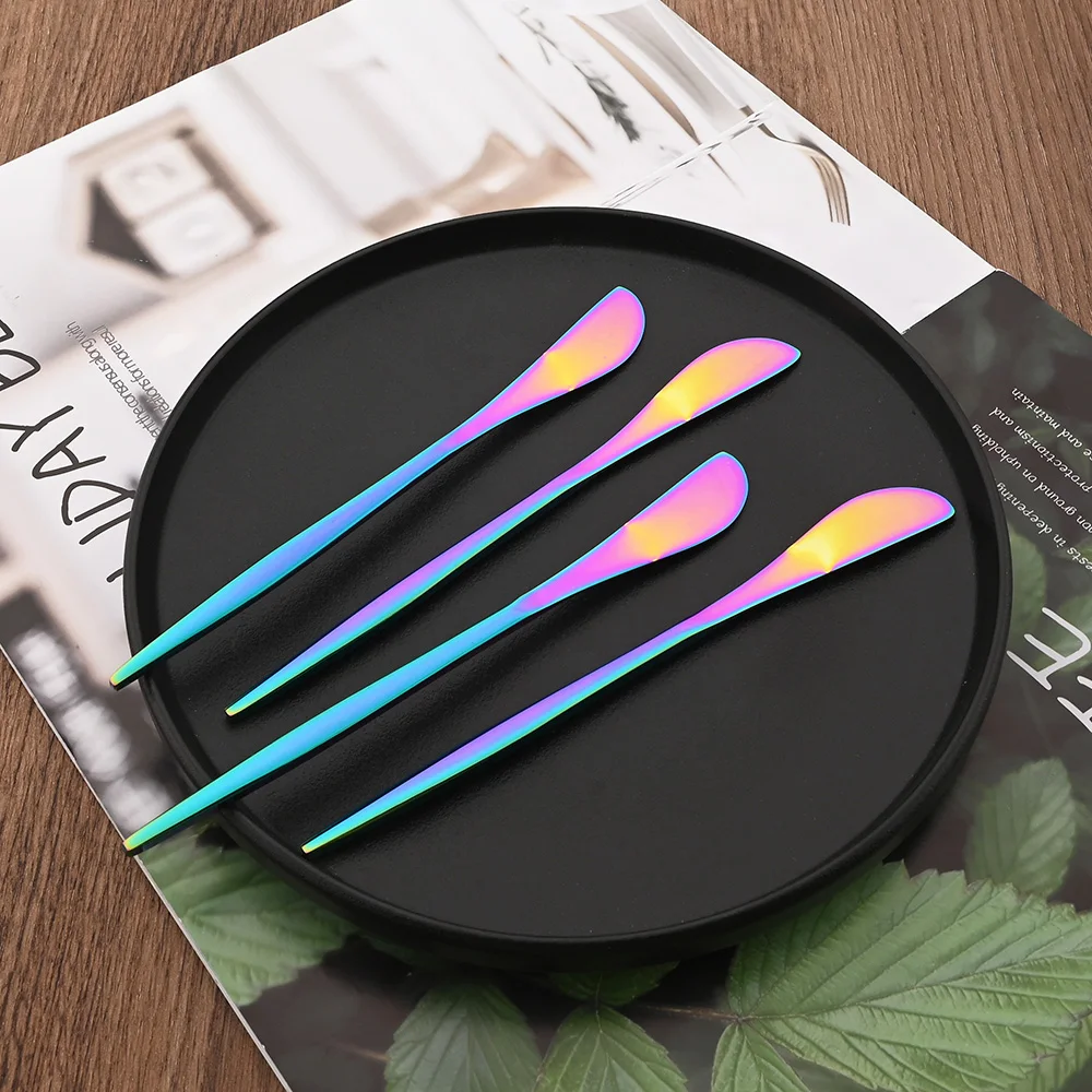 Description Picture 6 of itemGold 6Pcs Butter Knife Cheese Cutter Stainless Steel Cheese Dessert Knife Cream Wipe Cream Bread Jam Tools Kitchen Gadget