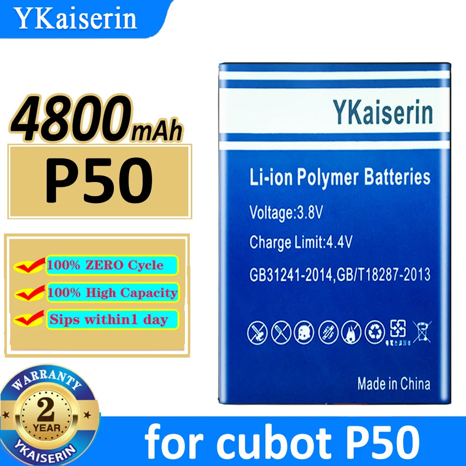 

4800mAh YKaiserin Battery P 50 (J9) for cubot P50 Bateria