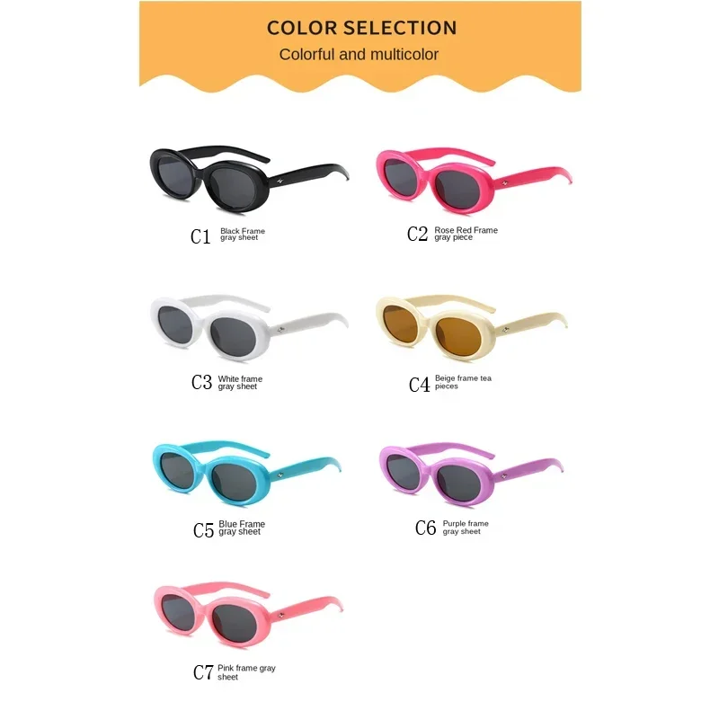 Children Sunglasses Fashion Classic Retro Oval UV400 Boys Girls
