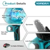 YOFIDRA 3000W 6 Inch Electric Chain Saw Mini Cordless Handheld Pruning Chainsaws Wood Cutting Power Tools For Makita 18V Battery 6