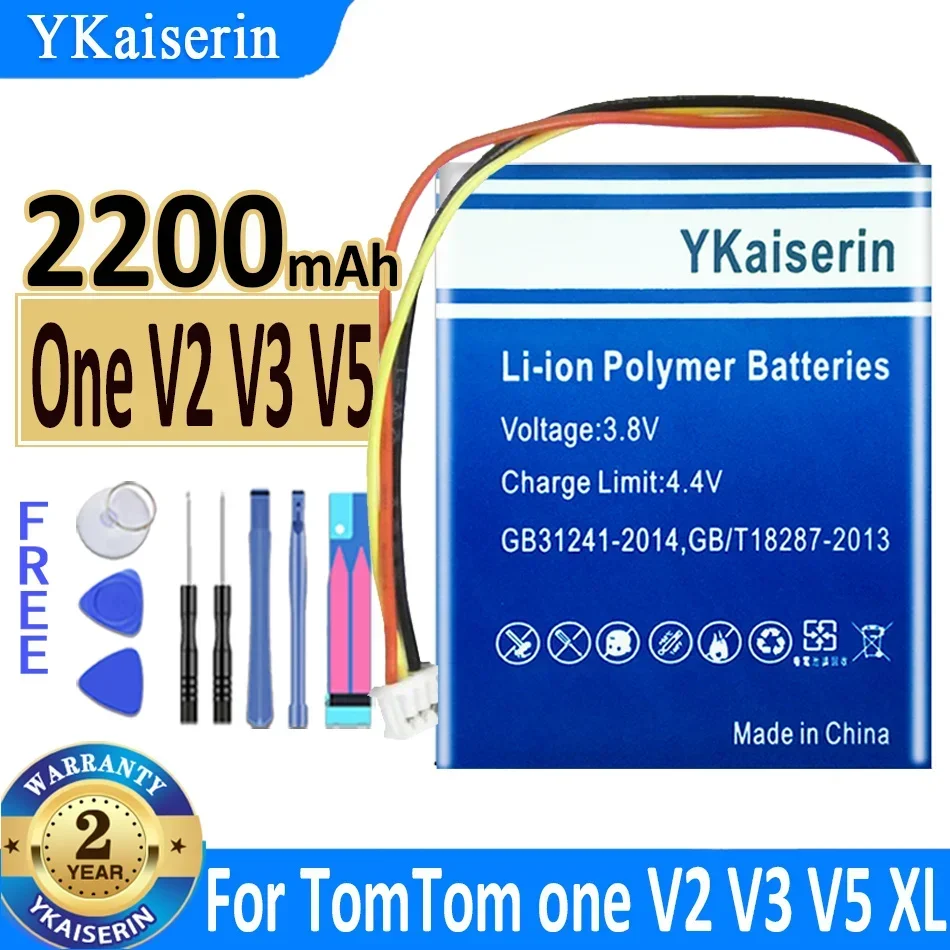 Batteria Ykaiserin Da 2200Mah Per Tomtom One V2 V3 V5 Xl Europe Dach Tml Rider Iq Route S4L Rider 2Nd 4 K0 Bateria Di Ricambio