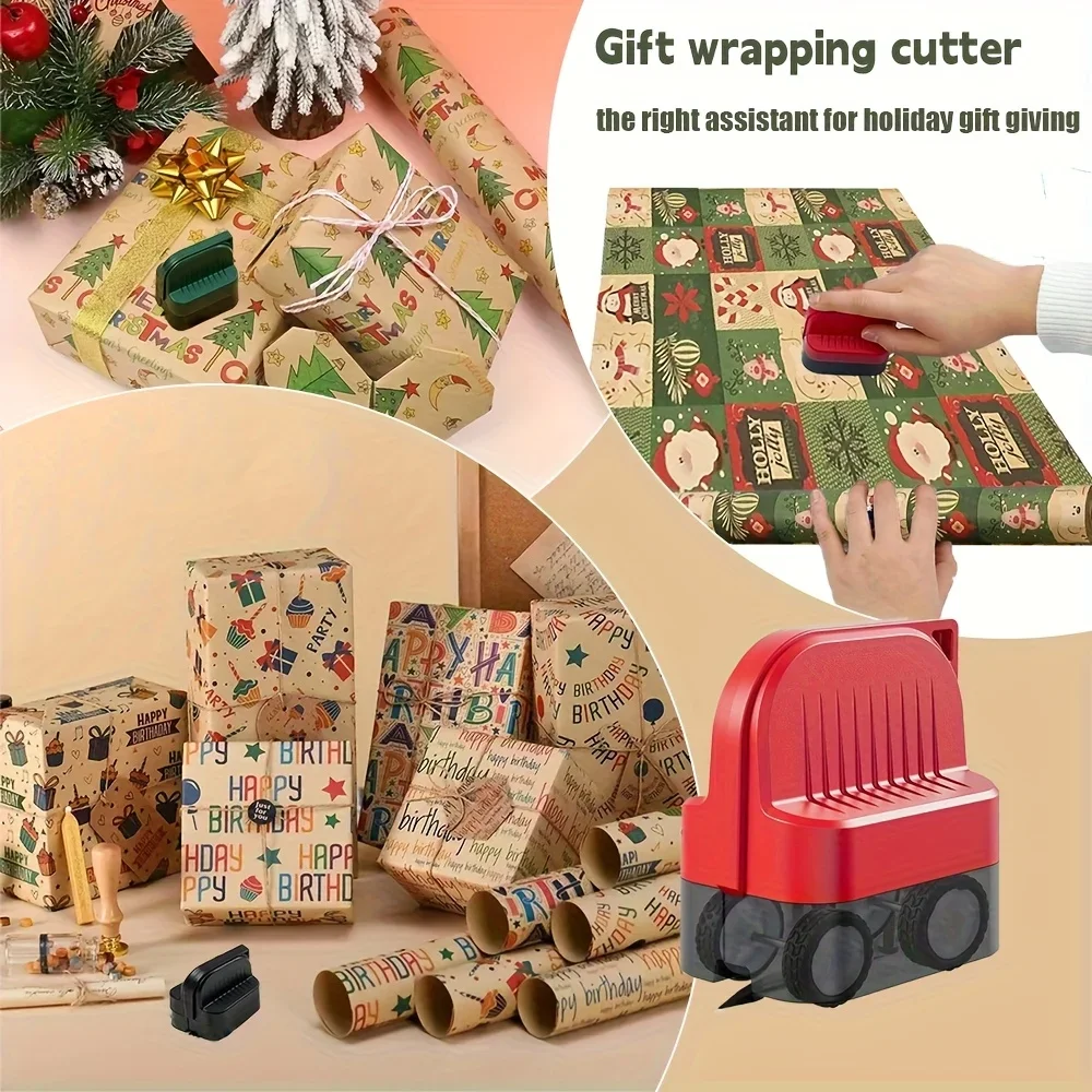 1pc Writing Paper Cutter Cylindrical Paper Cutter Christmas Gift Wrapping Paper Cutting Worker