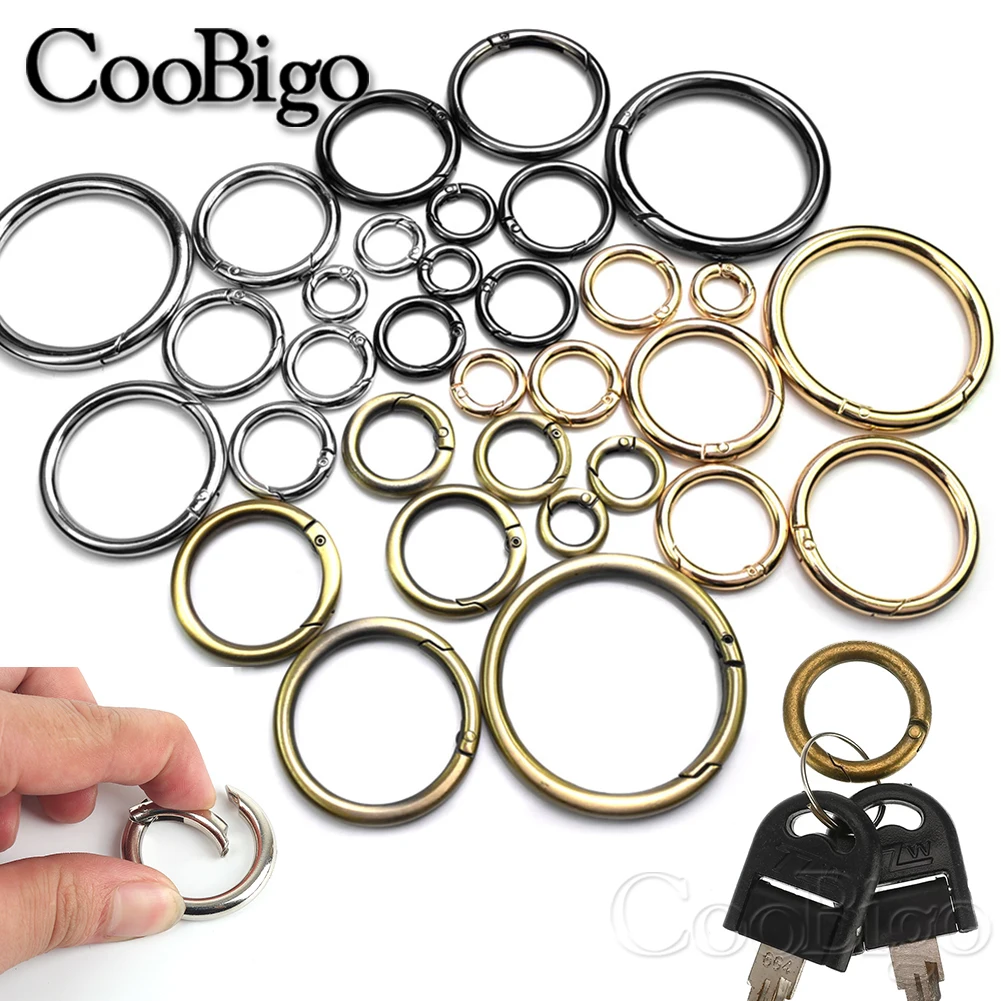 10 x assorted Carabiner Keychain Clip Clasp Spring Hook Keyring Camping Buckle 