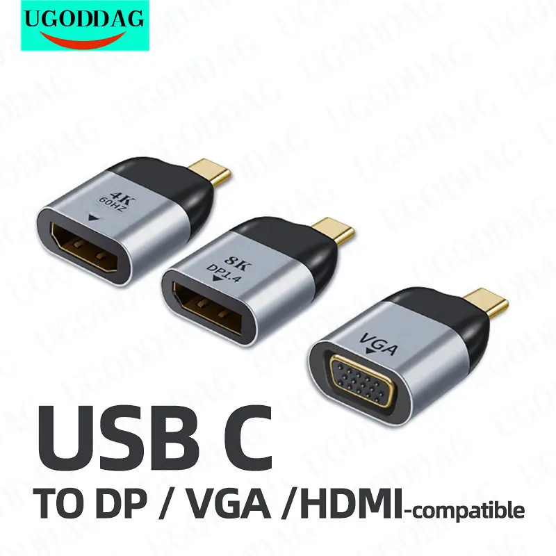 Otg tipo c para Vga Adaptador Compatível com Hdmi dp Otg Usbc Conversor Laptops Monitor do Telefone Saída de Vídeo Usb-c Adaptador