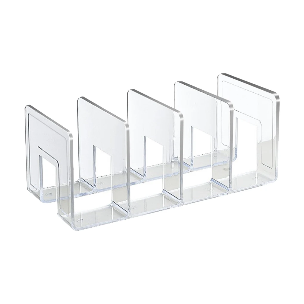 Bookend Transparent Replacement 4 Compartment Organizing Study Book Shelf Desktop Bookends Holder Organizer Accessories 2sets metal bookends l shaped desk organizer book support stand desktop book holder school stationery office accessories 6colors
