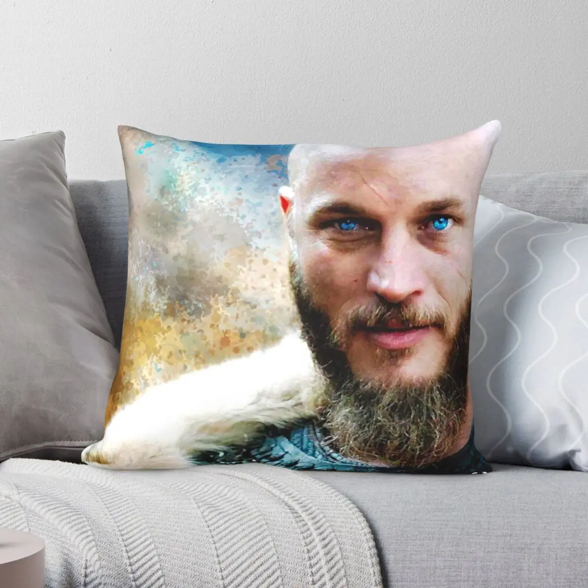 

Чехол для подушки KING RAGNAR из полиэстера и льна, креативный декоративный чехол на застежке-молнии для подушки, чехол для комнаты, 18 дюймов
