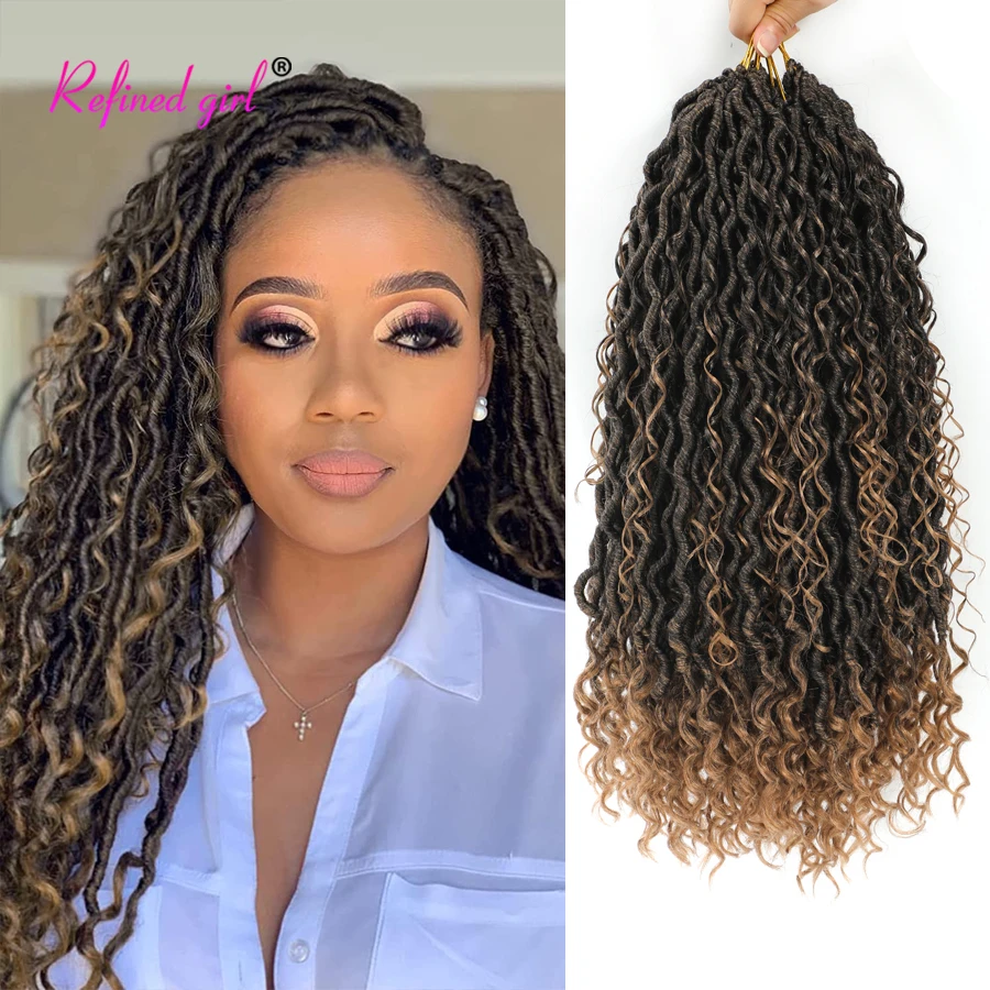 

Новая богиня Locs вязаные крючком 18 дюймов речные искусственные волосы Boho Locs Омбре коричневые синтетические волосы для наращивания для черных женщин девушек