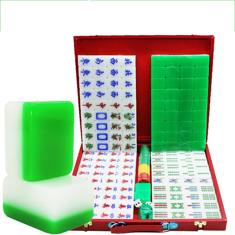 High Grade Ecofriendly 40-42MM Ivory Color Crystal Jade Mahjong Tiles  144pcs/set Board Game Party Supplies Mah-Jong - AliExpress