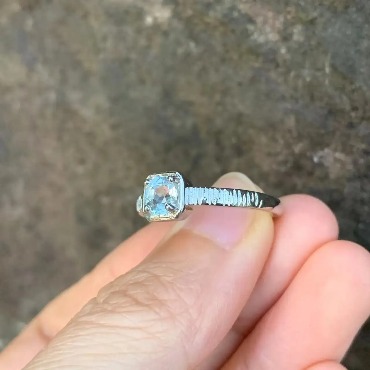 MM Natural Blue Topaz Ring Adjustable Female Ring Jewelry for Women Gift Wholesale High Quality Vintage Fine
