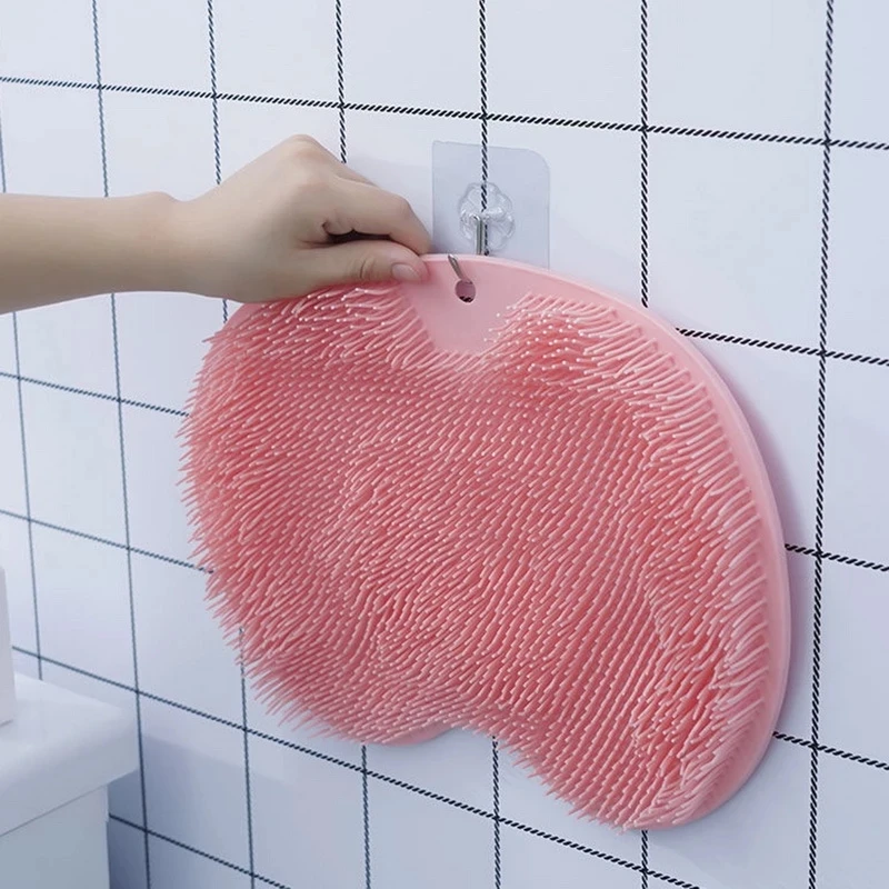 Exfoliating Shower Massage Scraper for Bathroom, Non-slip Bath Mat, Back Massage Brush, Silicone Foot Wash, Body Cleaning Tool 5