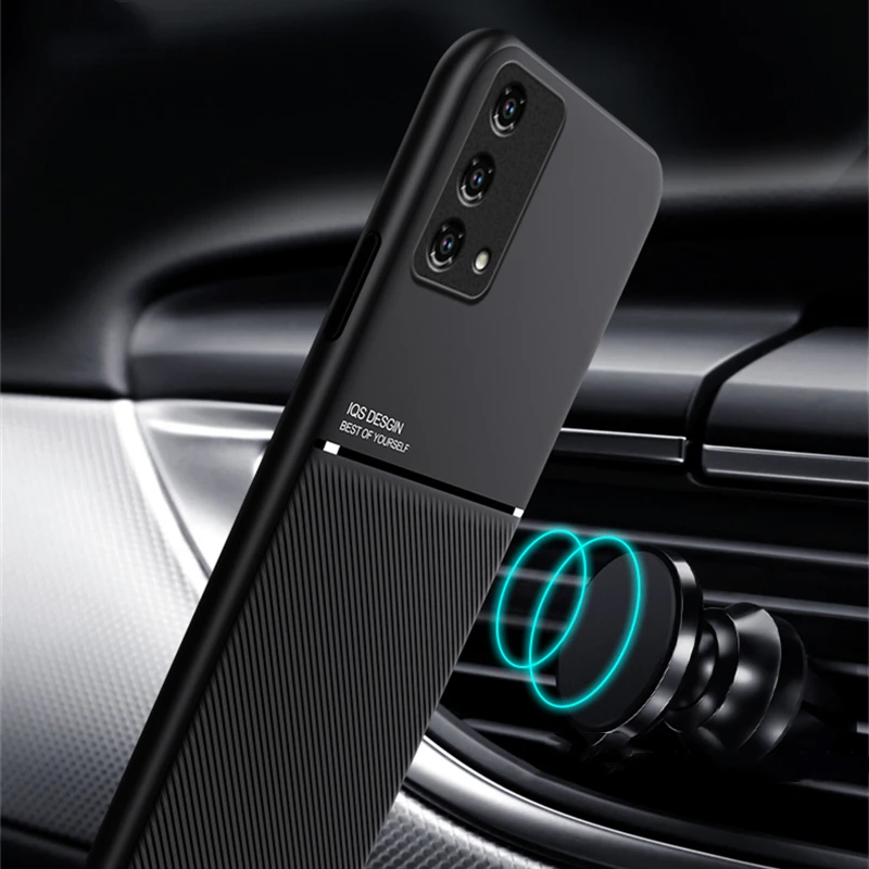 Leather Phone Case with Car Magnetic Holder for Realme GT Master Edition